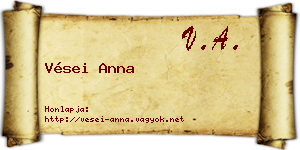 Vései Anna névjegykártya