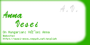 anna vesei business card